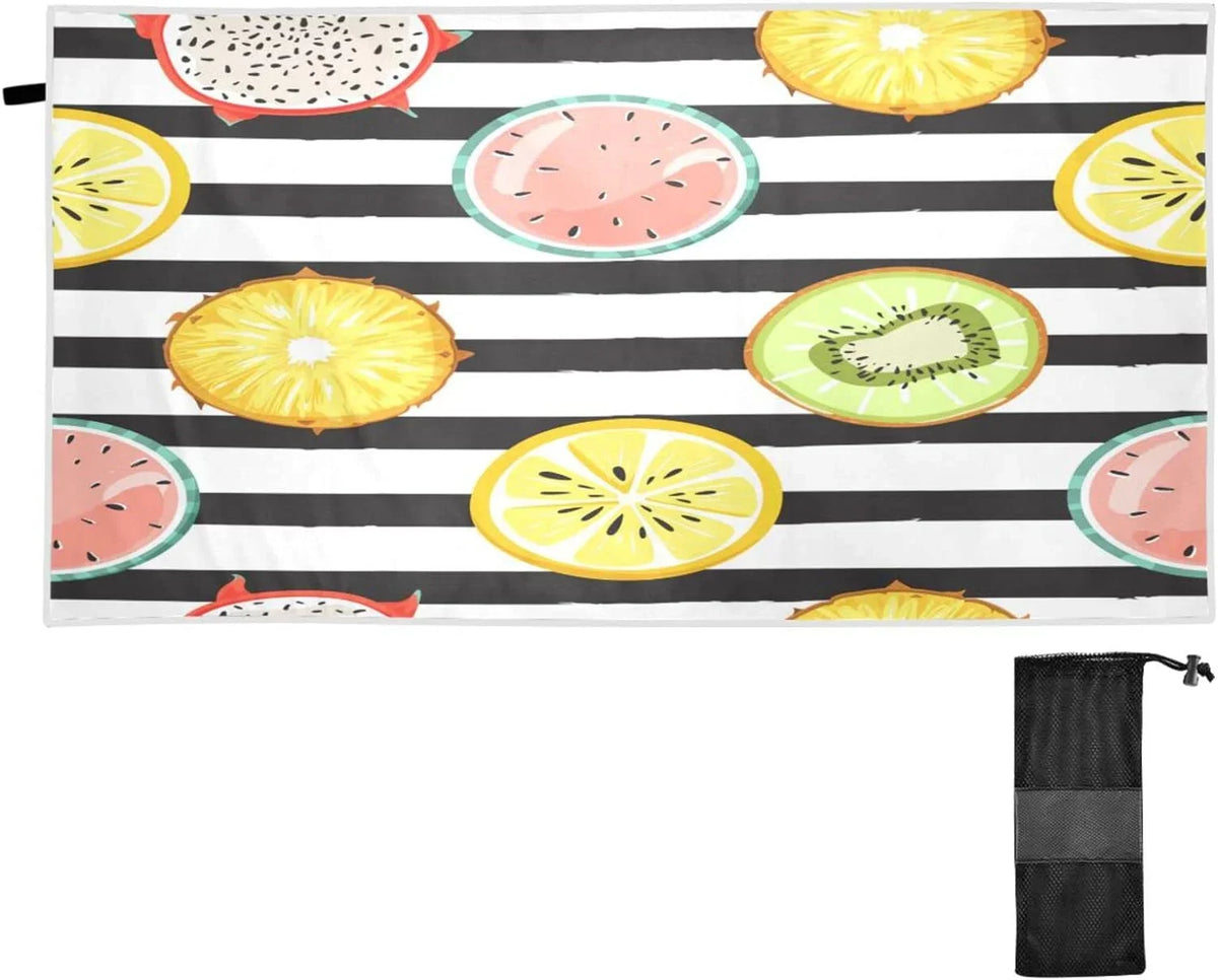 Towel, Towel Microfiber Thin Swim Free Oversized Tropical Towel Beach Sand Lightweight Quick Fruit Yoga 30”X60” Multipurpose Towel Pool Bestwell Shower Blanket, Slice Dry Bath