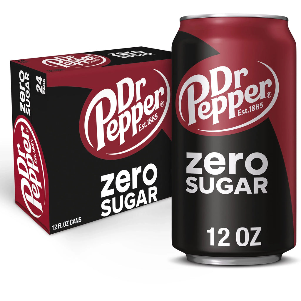 24 Soda Pepper Pack Dr Pop, oz, Cans fl Sugar Zero 12