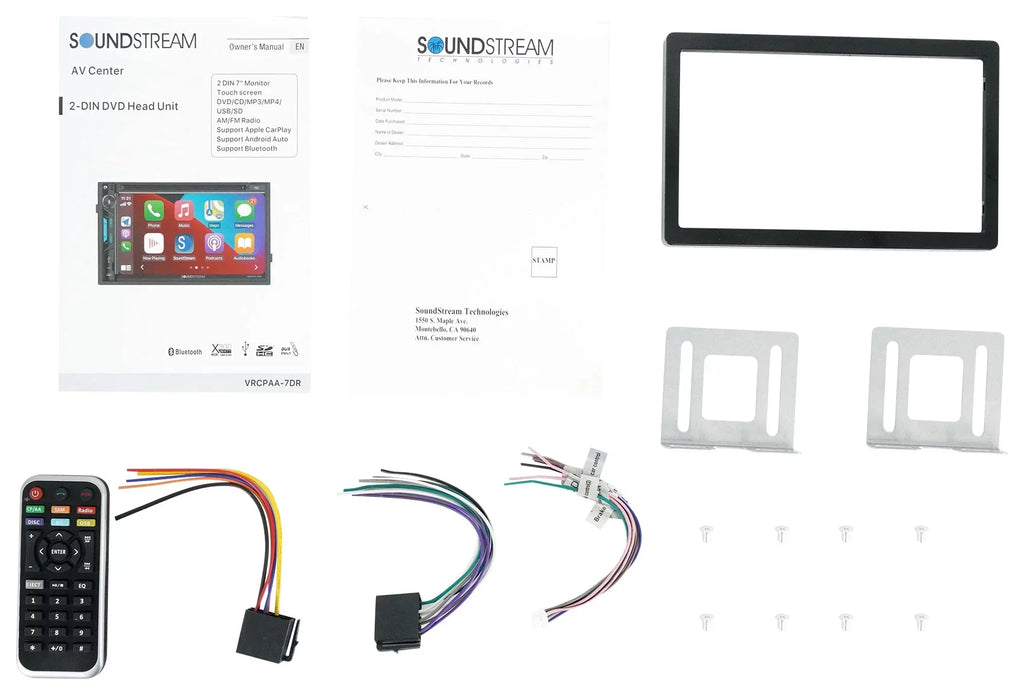 Receiver Monitor DVD 7" Soundstream AUTO+Camera w/CARPLAY/ANDROID Car VRCPAA-7DR