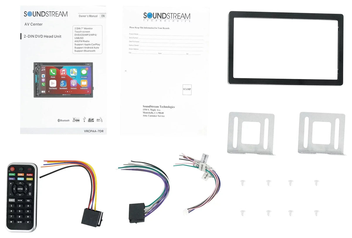 Receiver Monitor DVD 7" Soundstream AUTO+Camera w/CARPLAY/ANDROID Car VRCPAA-7DR