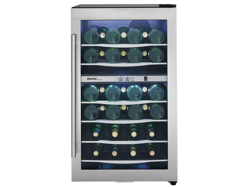 Wine Danby Designer DWC040A3BSSD LED 38 Cooler Light Bottle Refrigerator Compact