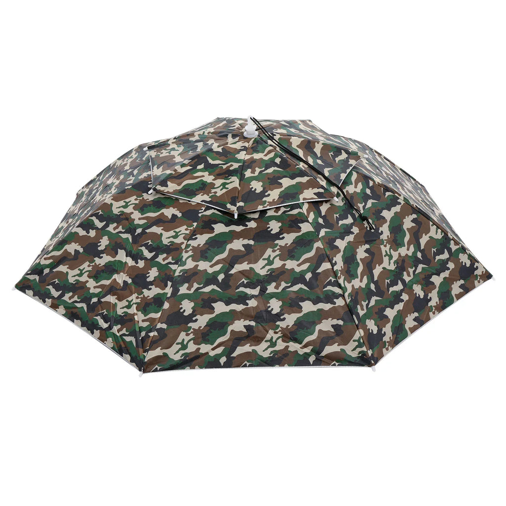 Umbrella with Double Camo Folding Sun 37.4" Cap Fabric Layer Oxford Rain Head Uxcell OD Hat, Strip,