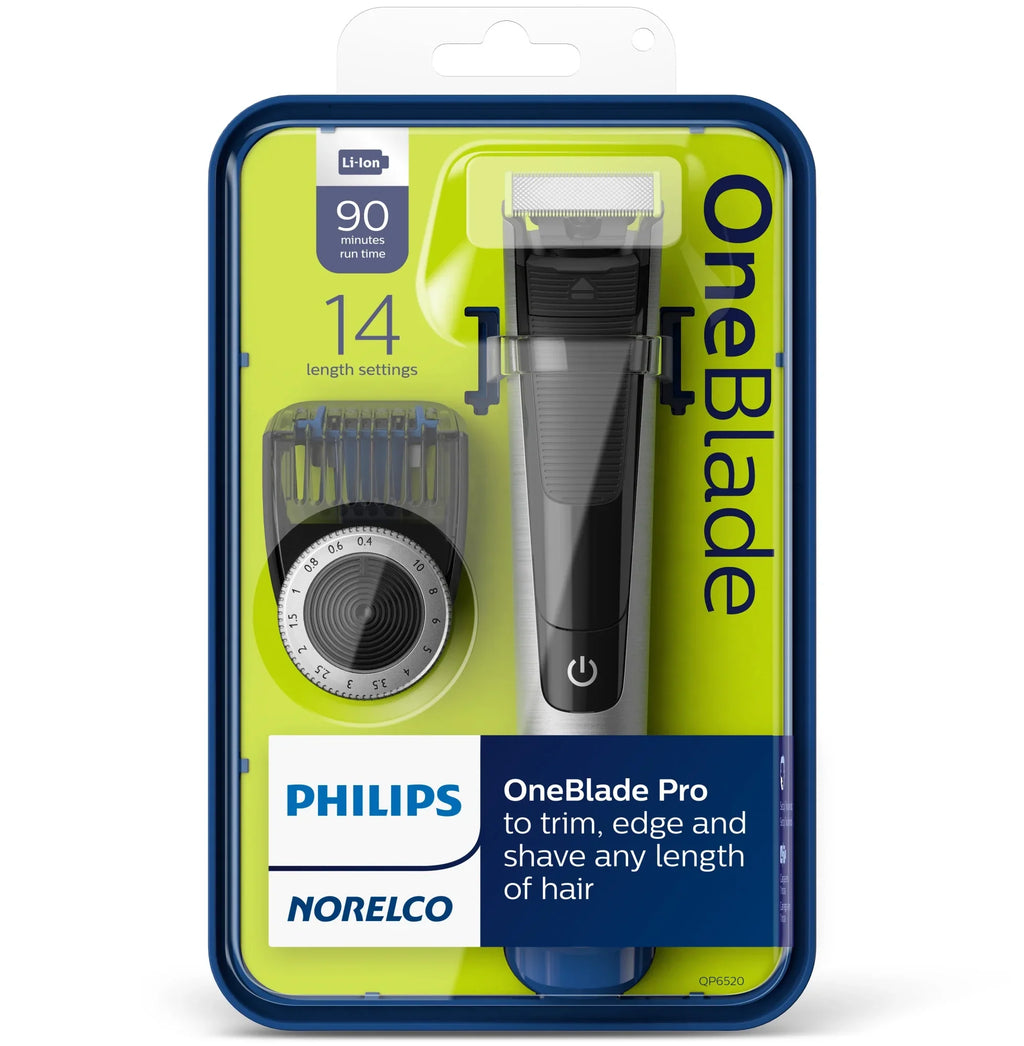 Philips (14 Length Trimmer Comb) Hybrid and QP6520/70 Shaver, Oneblade Norelco Pro Electric