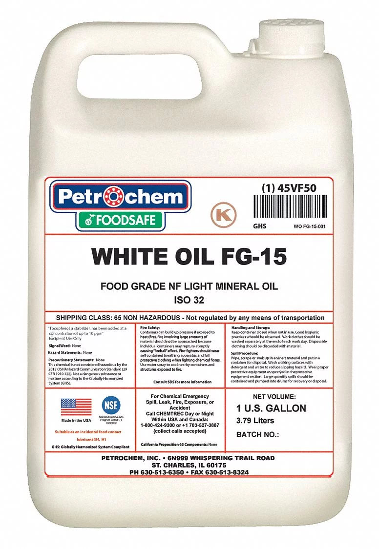 Grade,1 Oil,Food gal. Mineral Petrochem Hydraulic FG-15-001 WO