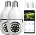 Pack Outdoor Light for Home Smart Security 3MP 2 Light , Socket Camera Bulb Camera 360° Security, Security