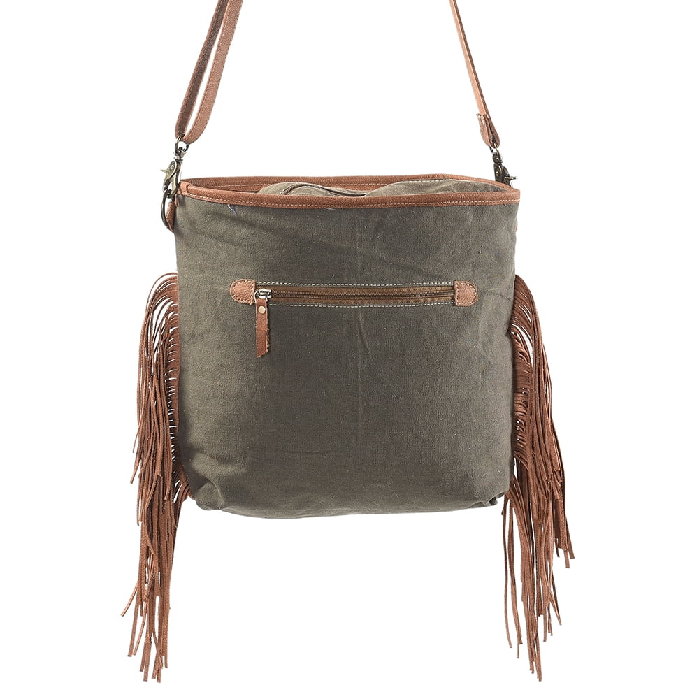bag Cross Genuine Body KB western Upcycled purse handbag KB209 Leather Canvas women OHLAY