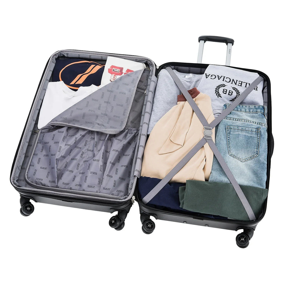 DUKAP Plastic Set Intely Gray Luggage 2-Piece (DKINT0SM-GRE)