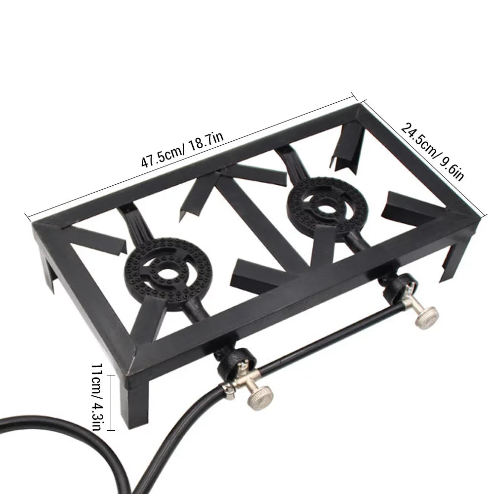 for Double Gas Htovila Patio Excursions for Cooking Furnace Propane Cast Iron BBQ (Standard), Camping Stove