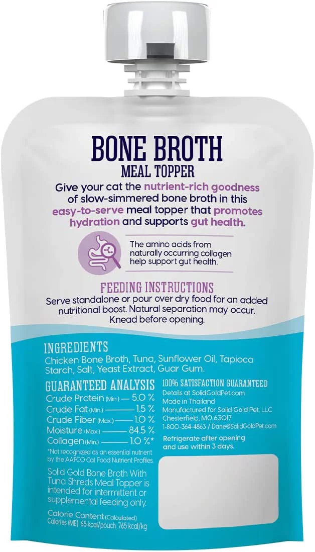 12 Toppers Cat to Cats Grain Wet Serve Gold Rich Meal Free Gravy Easy Broth Food Pack Tuna Promote Cat Meal - Shreds for Hydration - Bone to Toppers Nutrient with Solid Food