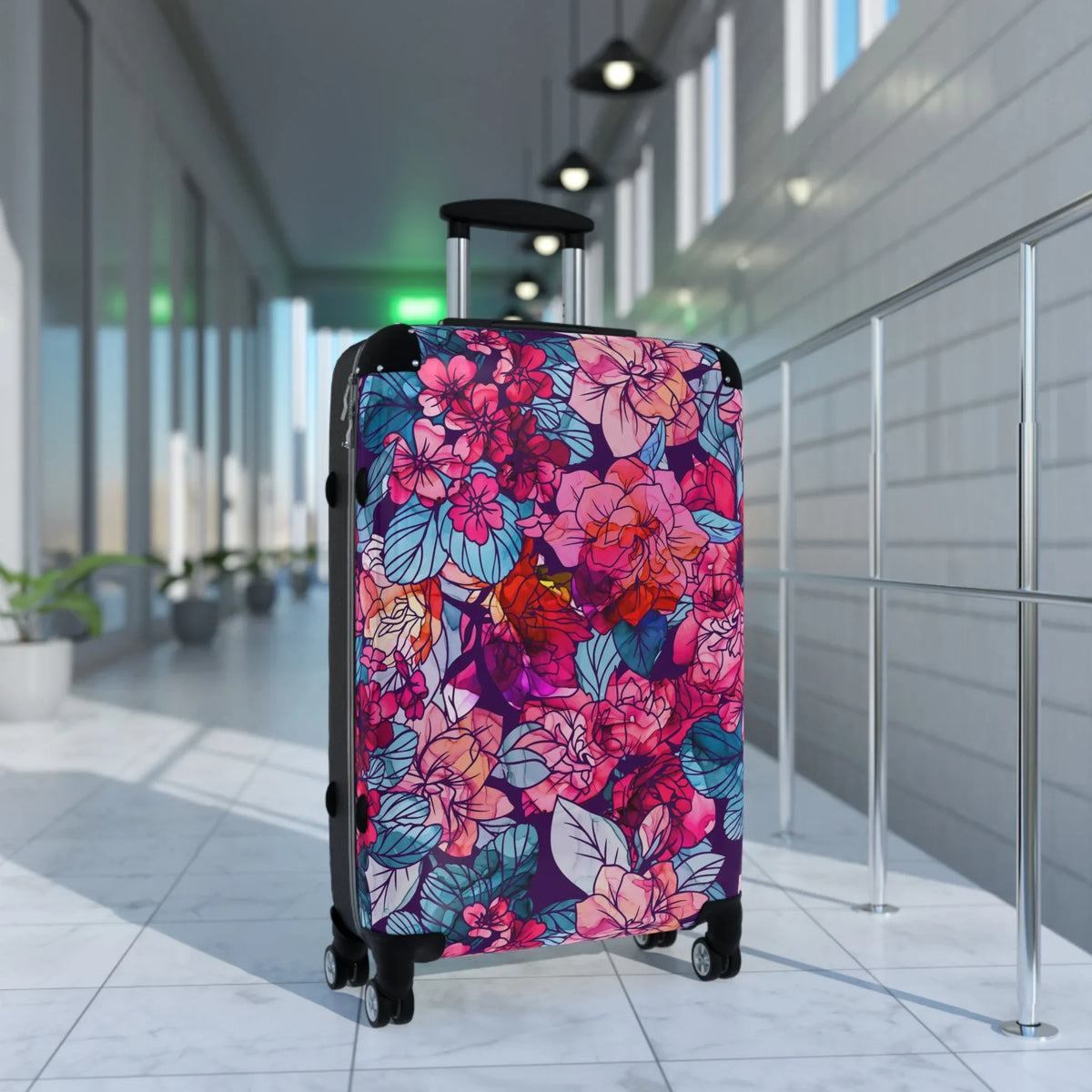 | Navy, Suitcase Hardshell | | Red, Bloomwave White Floral Pink,