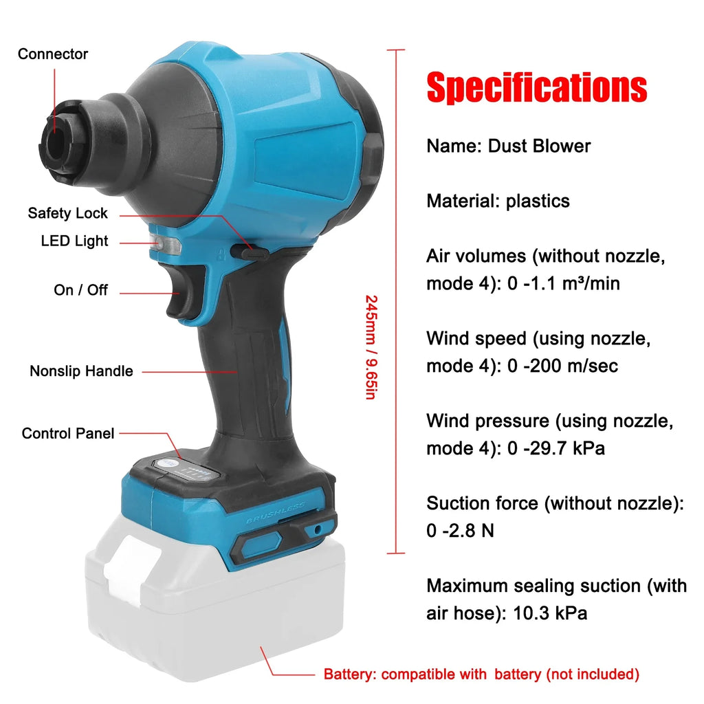 Fan Makita HUIOP Inflator Machine,Fan Compatible PAPAPI Air Battery Dust Inflator Compatible Spirastell Makita Air Cleanner dsfen Cleanner