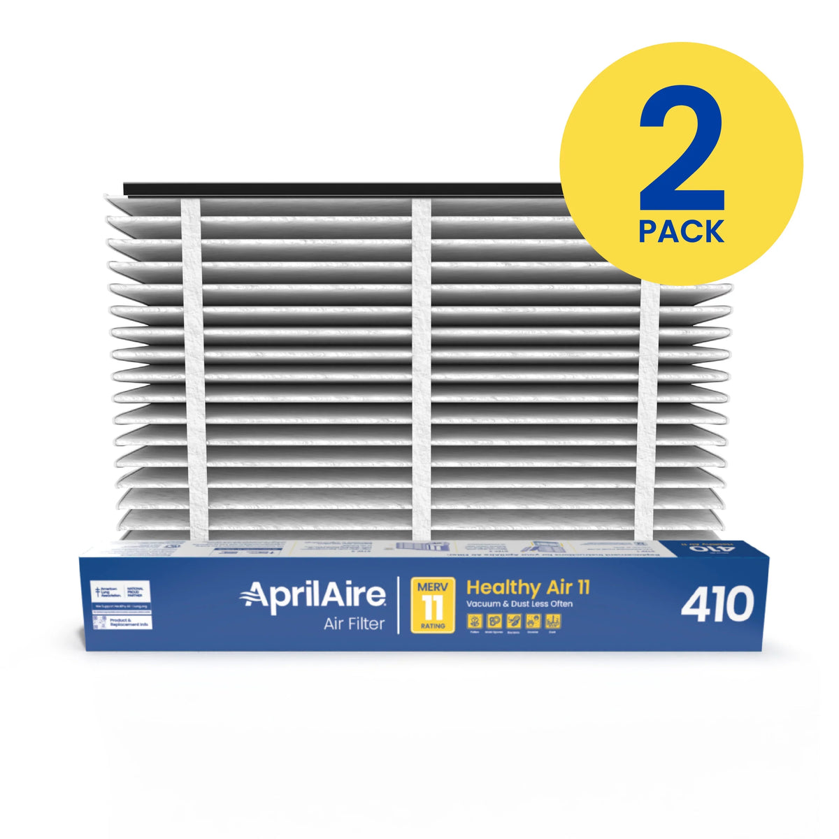 Filter Purifiers 410 Air (Pack AprilAire Air Whole-House of 2) for Furnace Replacement - MERV AprilAire Filter 11 Clean