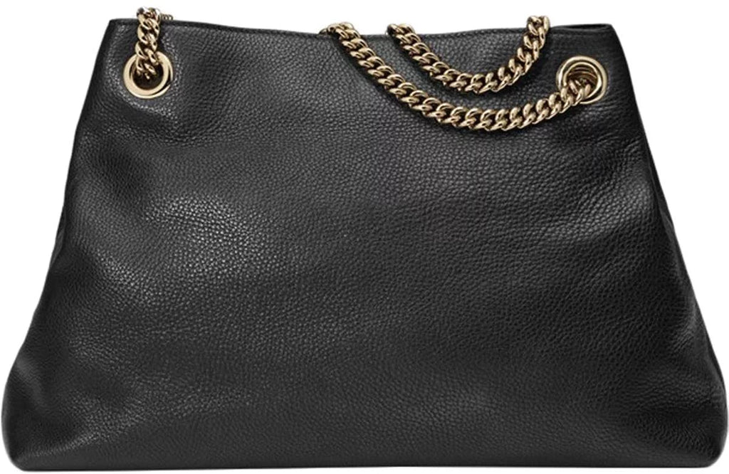 Chain Black Leather Handbag Soho Shoulder