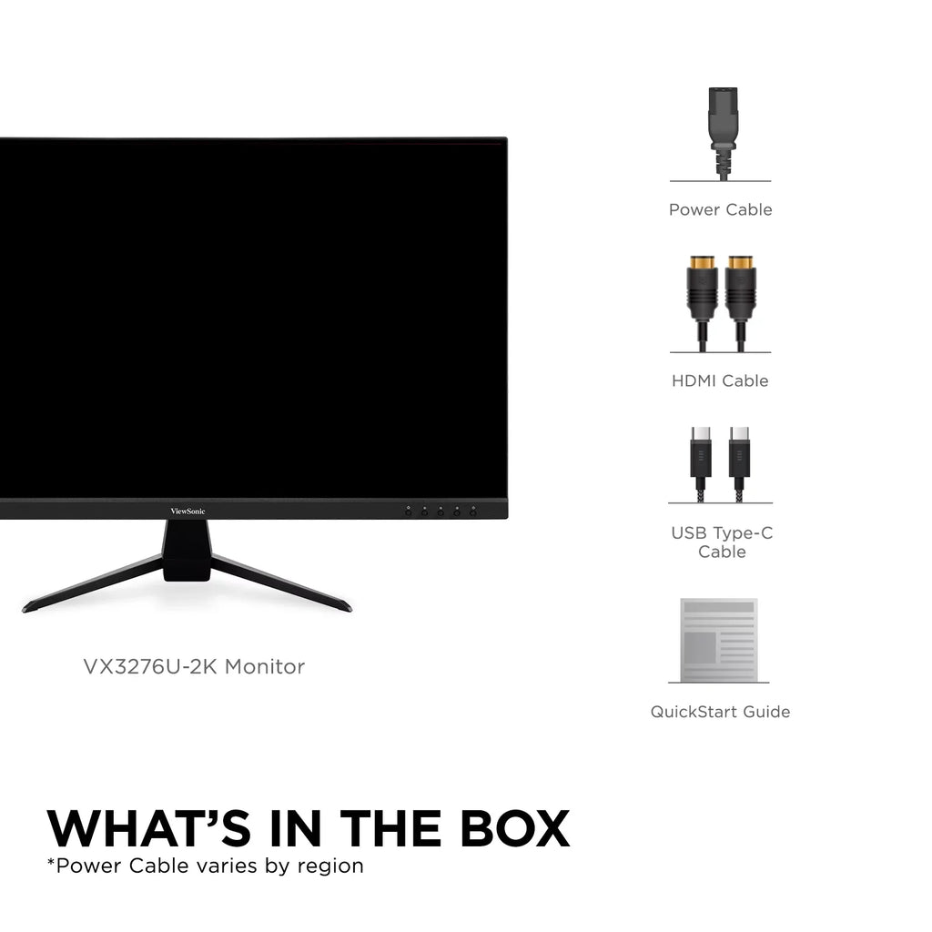 65W ViewSonic Bezels, Eye IPS Monitor Content HDMI, Care, 32 Support, USB with HDR10 Inch 1440p Ultra-Thin VX3267U-2K Input C, and DP
