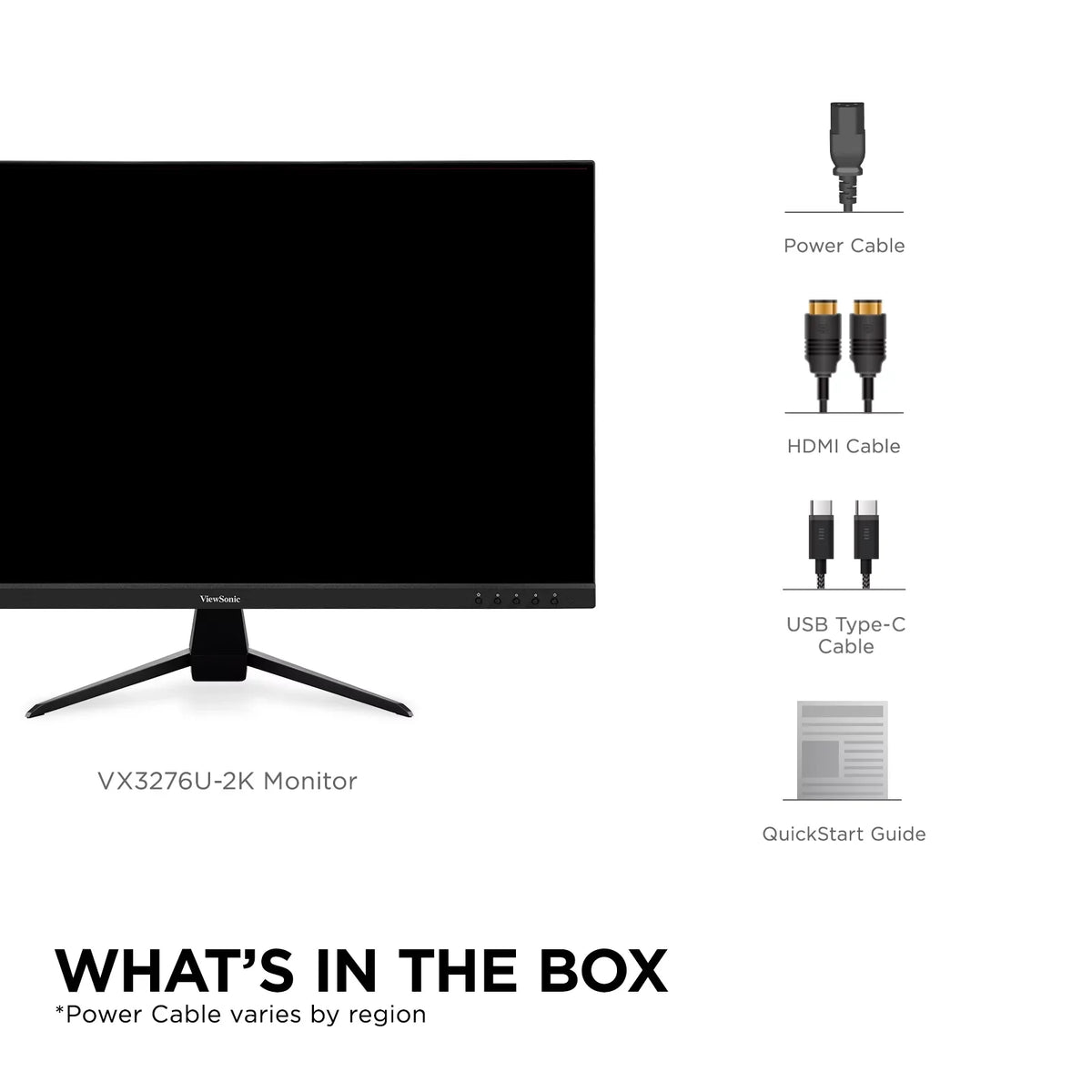 65W ViewSonic Bezels, Eye IPS Monitor Content HDMI, Care, 32 Support, USB with HDR10 Inch 1440p Ultra-Thin VX3267U-2K Input C, and DP