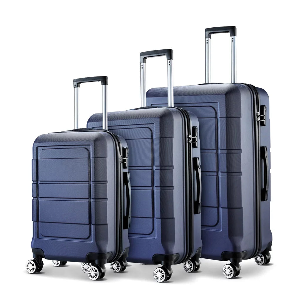 Luggage Wheels Blue Suitcase TSA Sets Double Expandable Lock GOWELL Durable PC+ABS