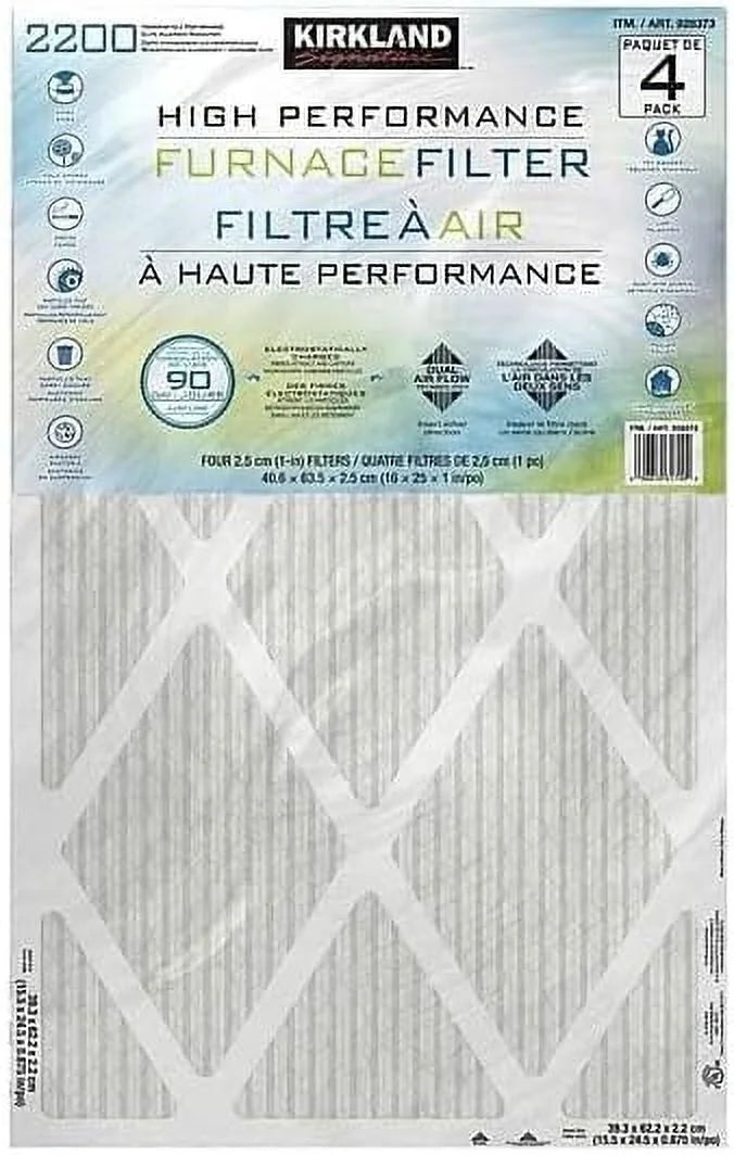 Filter, 90 - Furnace 4 Day Technology - 2200 Dual - Performance Performance Allergen PACK Reduction Airflow (16X25x1) Microparticle High