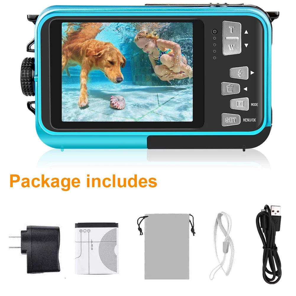 16X for Camera Digital Cameras Camera Recorder Dual 1080P SEREE Full Waterproof Zoom 30 Selfie HD Screens for Underwater Snorkeling Video Youtube MP