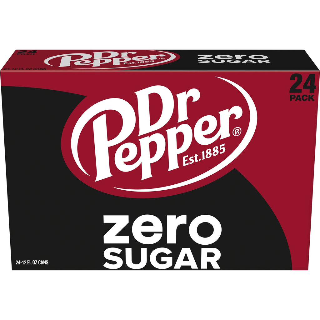 24 Soda Pepper Pack Dr Pop, oz, Cans fl Sugar Zero 12
