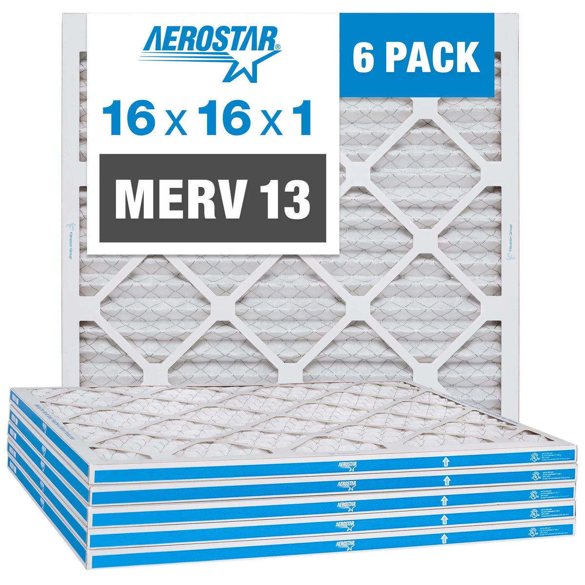 and 13, - Box MERV 16x16x1 Furnace Air 6 by AC Aerostar of Filter