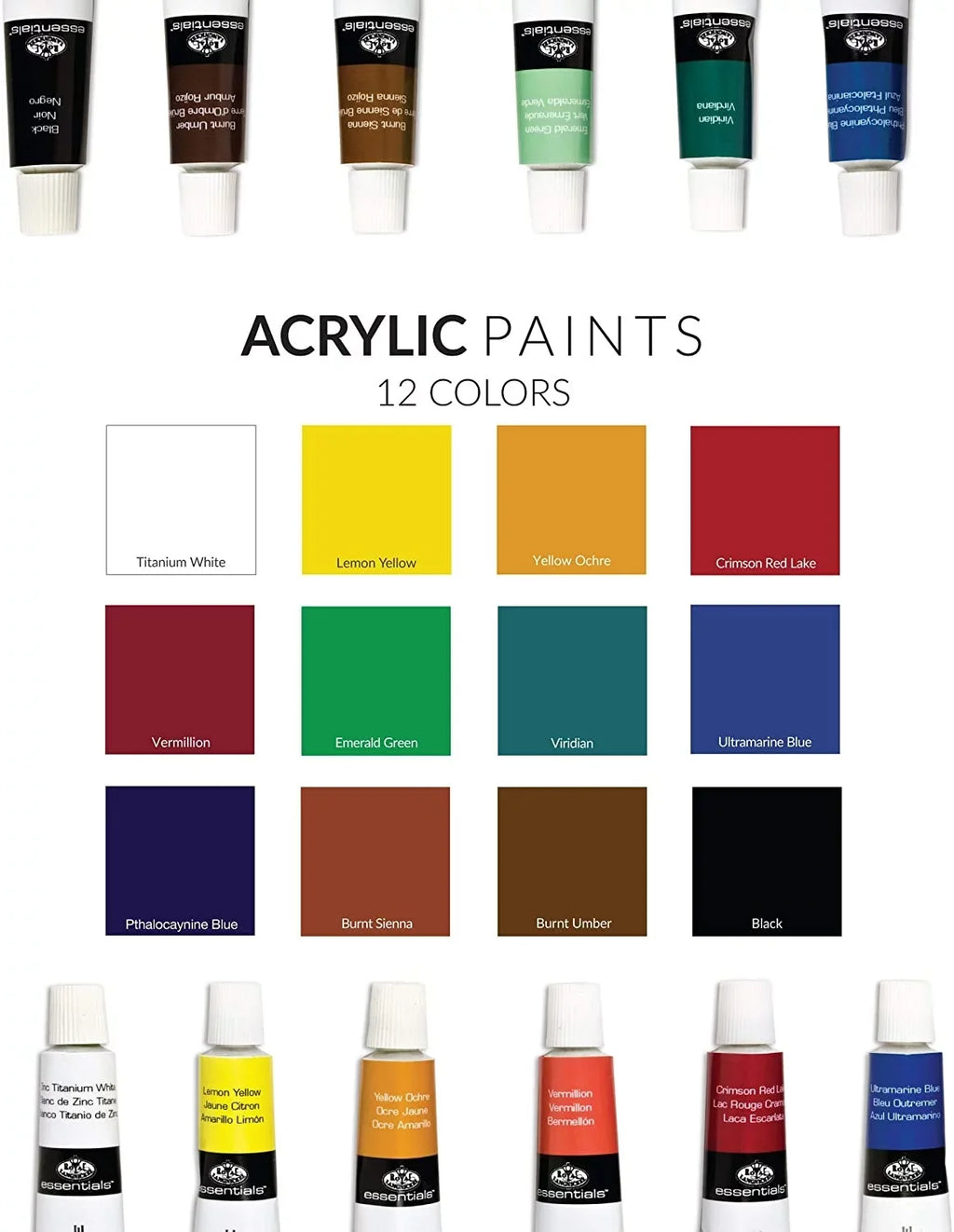 & Royal Painting Acrylic Piece Box Langnickel Essentials Set 21