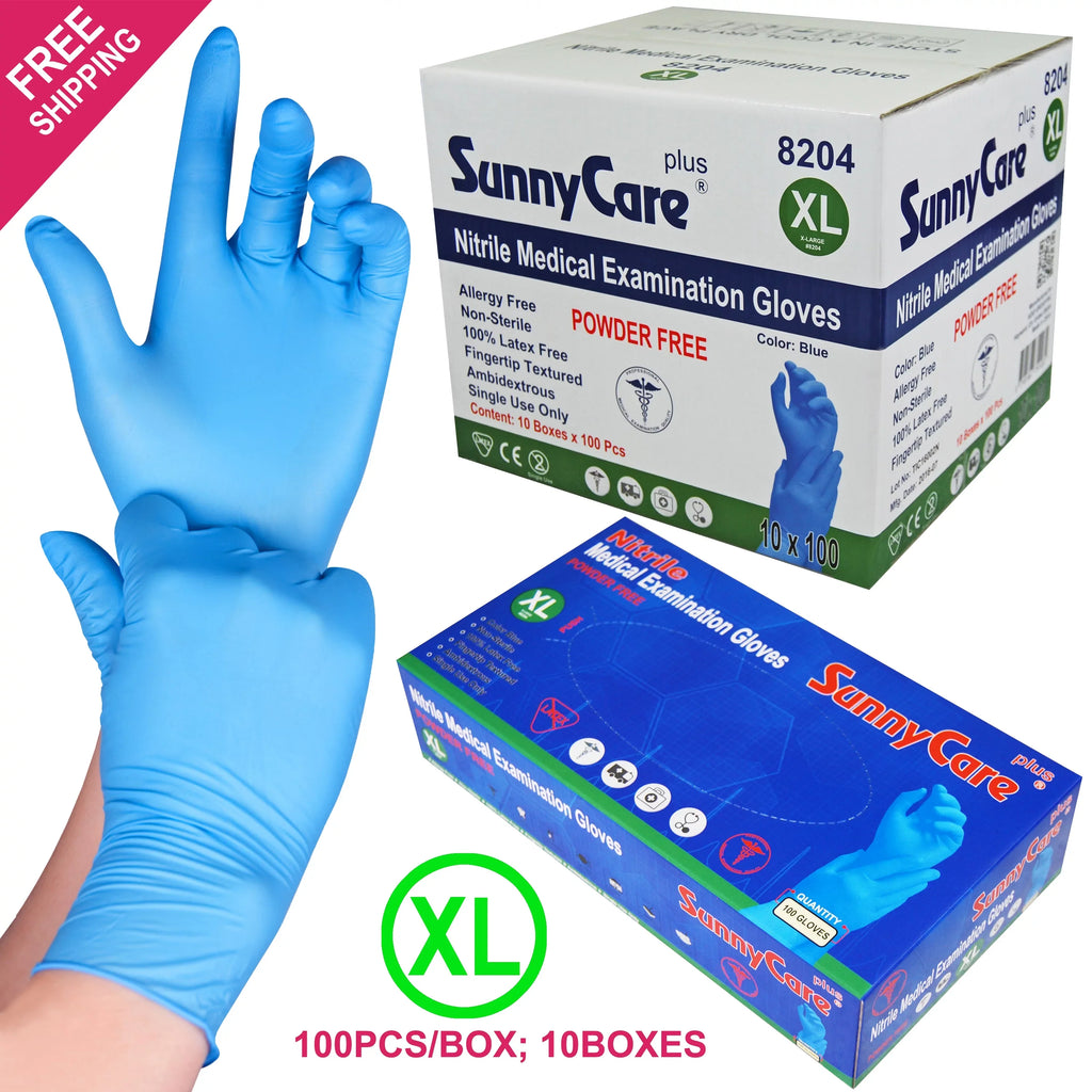 1000 Chemo-Rated Size: Exam Medical Nitrile (Non X-Large Powder Gloves Free SunnyCare Vinyl Latex)
