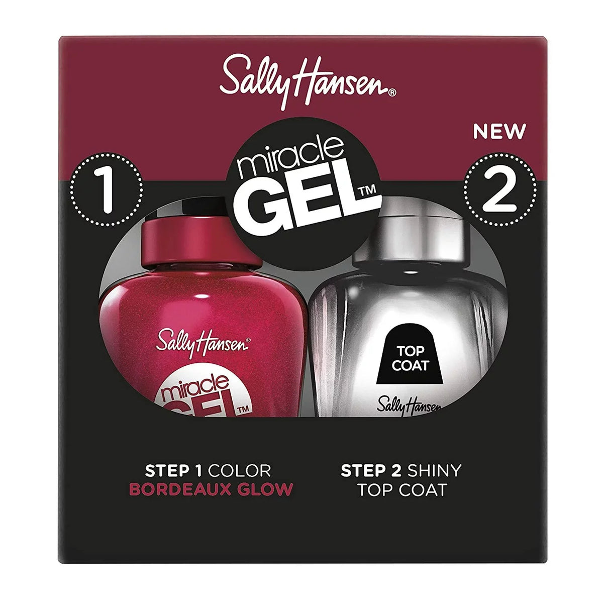 Sally Pack Duo Miracle Bordeaux Gel Hansen Glow Nail Polish,