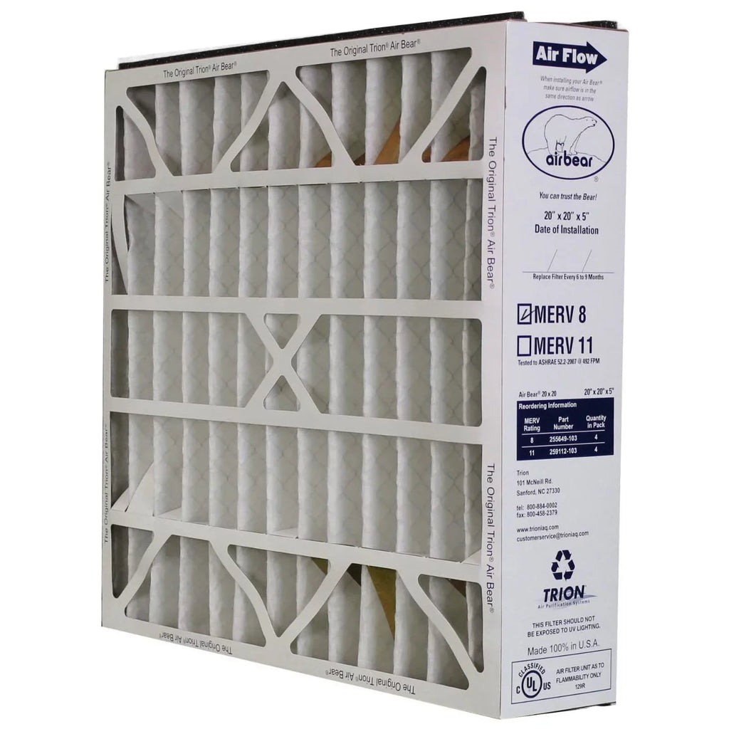 20 Pack) (4 Bear 5 20 x MERV Air Trion Purifier 255649-103 Air Inch Filter 8 x