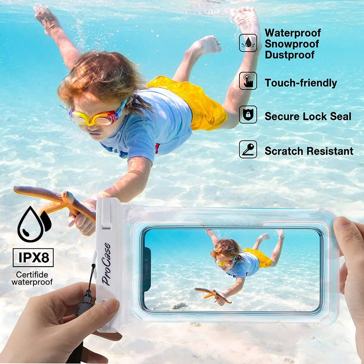 XR to 7.0 7 Pro Max 8 S22+ inch FE, Pack X 14 Pro Max, for 13 iPhone 11 -White/Black S21 ProCase iPhone Bag S22 2 Max, 6S Case Galaxy Phone Xs Dry Up Pouch, Plus Plus, Waterproof 12