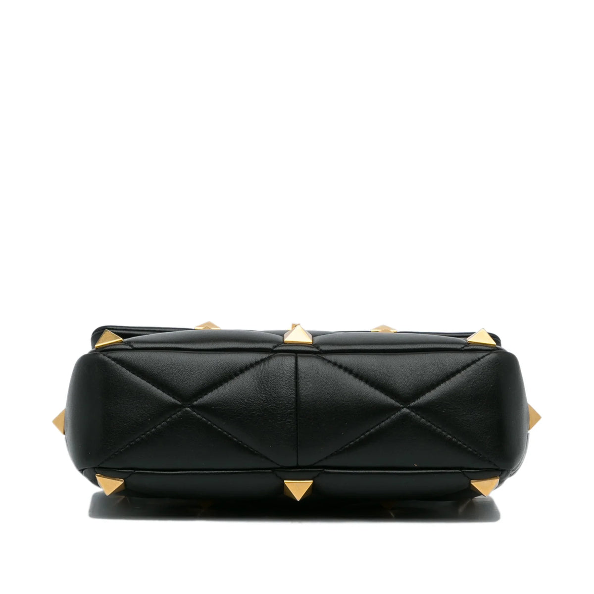 Pre-Owned Roman Stud (Good) Valentino Authenticated Leather Medium Unisex Satchel Black Calf