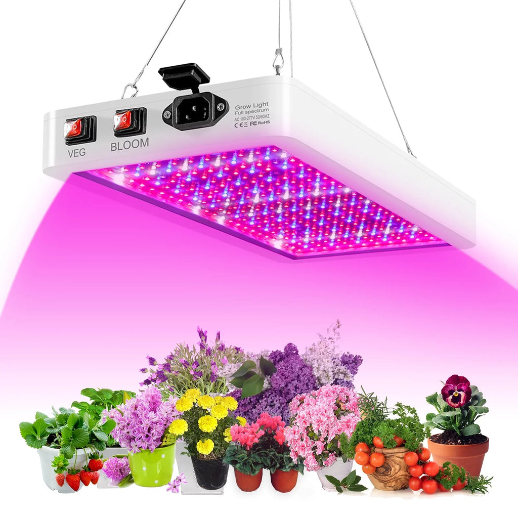Abanopi Seedlings Plants 312 Spectrum for 2000W and Switch Bloom Greenhouse IP65 LED Veg Waterproof LEDs Indoor for Flowers Full Dual Plant Growing Grow Lamps Light Hanging