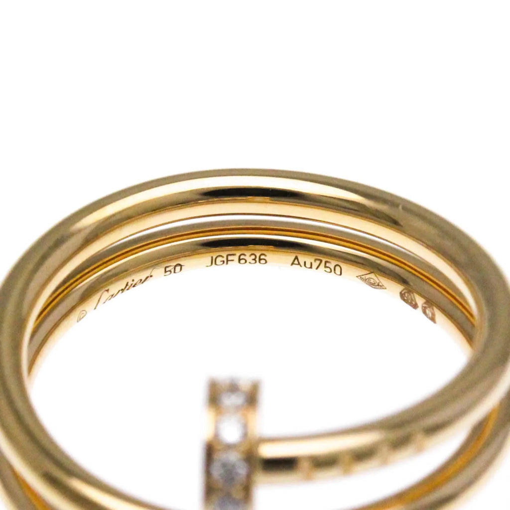 Band Fashion Pink Juste Cartier Gold B4210850 Ring Clou (Good) Pre-Owned Un Diamond Gold Pink (18K)