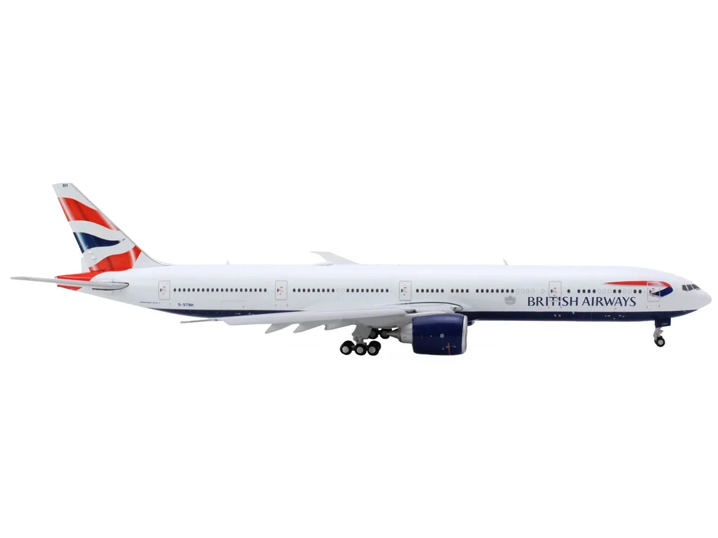 Aircraft Striped GeminiJets by with Commercial Boeing 1/400 Tail White Flaps 777-300ER Diecast with Model Down Airplane