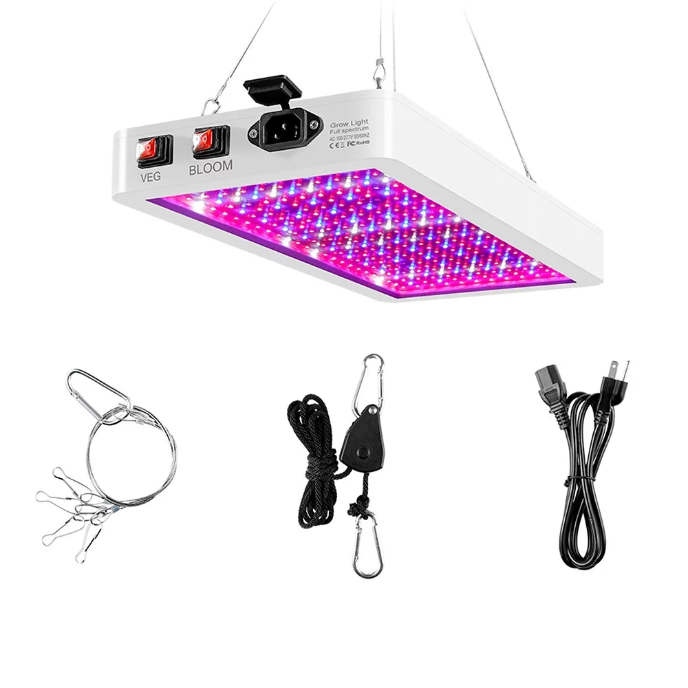 Abanopi Seedlings Plants 312 Spectrum for 2000W and Switch Bloom Greenhouse IP65 LED Veg Waterproof LEDs Indoor for Flowers Full Dual Plant Growing Grow Lamps Light Hanging