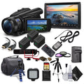HD 2 Charger Handycam Memory 128GB Batteries Case and + Card 4K M Extra Camera Video FDR-AX700 Camcorder + + +