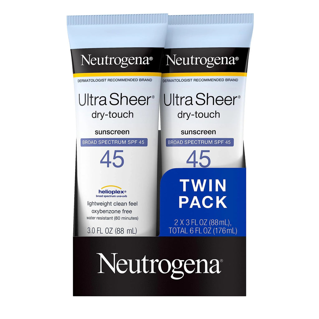 (Pack And Sheer Neutrogena Dry-Touch Oz, Water Spf With Non-Greasy 2) Ultra Broad Fl. Spectrum Resistant 45, Sunscreen Of Lotion 3