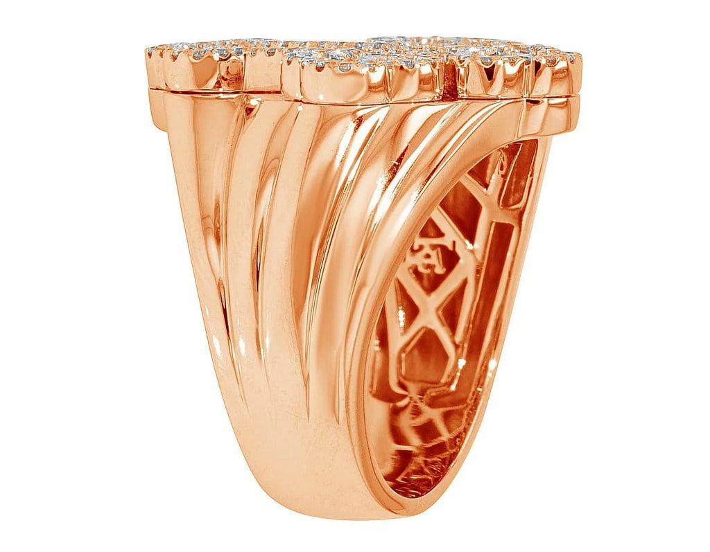 25MM 1.05 Cross Ring Pinky S10 Diamond Gold Baguette CT