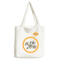 White Sack Chrysanthemum Tote Canvas Bag Expression Flower Shoulder