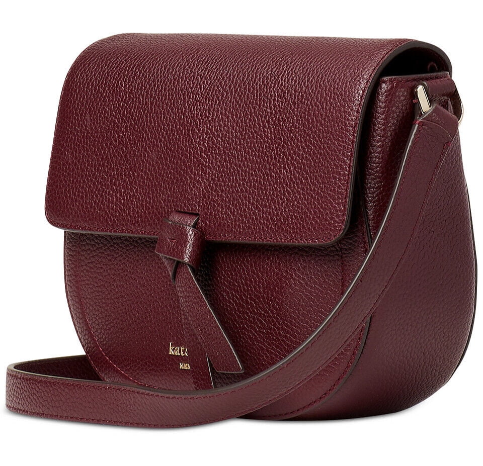 Leather Kate Bag Pebbled New Knott Spade crossbody York Saddle Medium