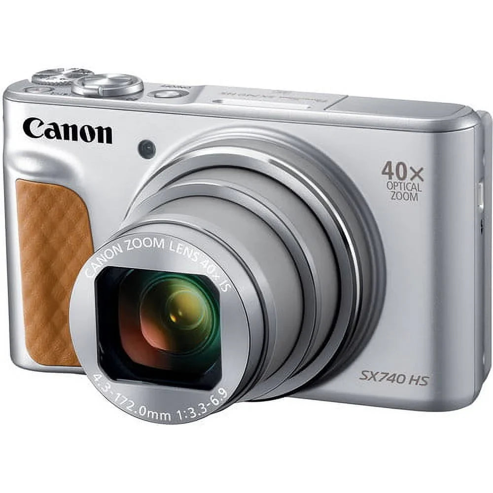 Card Premium + Batteries SX740 Case (Silver) Canon 2 Camera Camera PowerShot + GB with + Digital Tripod HS 64