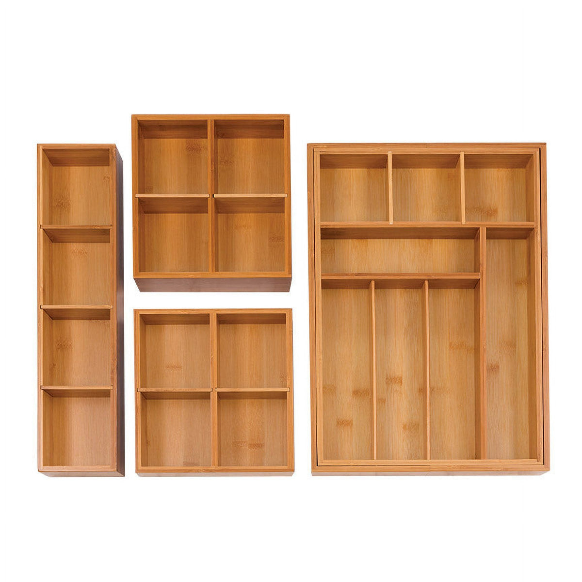 Drawer Expandable Set Classics Organizer 4-Piece Bamboo