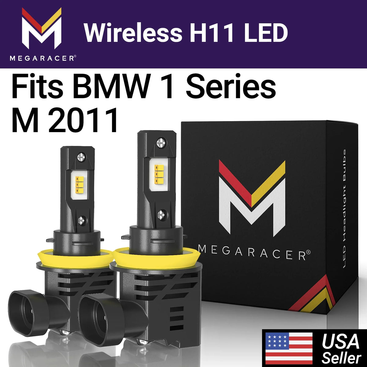 Replacement H9 H8 Mega Cool Series White Light 12V Wireless 11 H11 6500K Automotive 1 Racer 1 12000LM 2011 H16 Fog M Headlight 50W LED M Series Bulbs