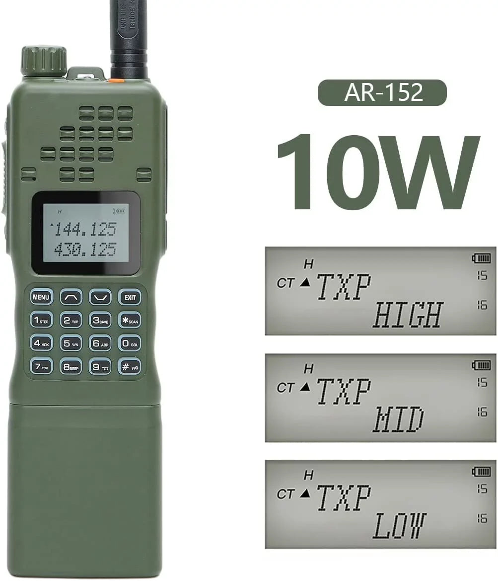 Charger Foldable Talkie Full mic,18.8 inch Programming Walkie Shoulder Long Radio ABBREE&BaofengAR-152 Cable Rechargeable with Two 10W and Antenna,USB AR-152 Tactical Bag Kit Cable,AR-152 Range Way