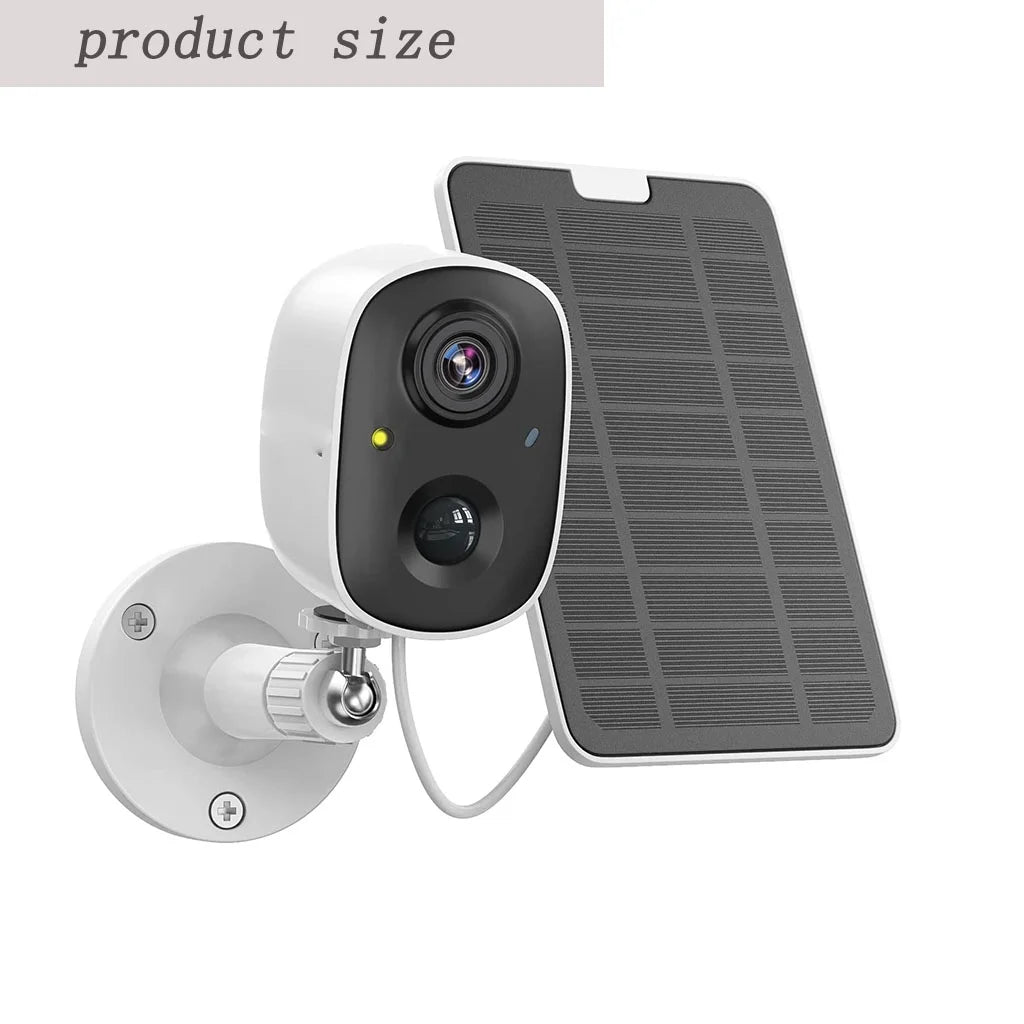 Solar Surveillance Audio, Motion WiFi Security Siren Wireless 2-Way Waterproof Powe Storage,IP65 Detection, Outdoor, Alarm,Cloud/SD Vision Color Camera Camera, Battery Night 1080P