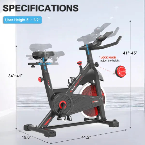 Bike Exercise Comfortable Home Stationary, with Cycling Workout Fitness Bike Gym