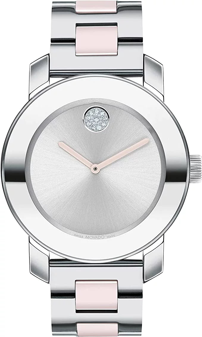 Watch Two Swiss 18 Quartz Strap, Stainless Women's (Model: Movado Bold with Tone, Ceramic Steel 3600801)