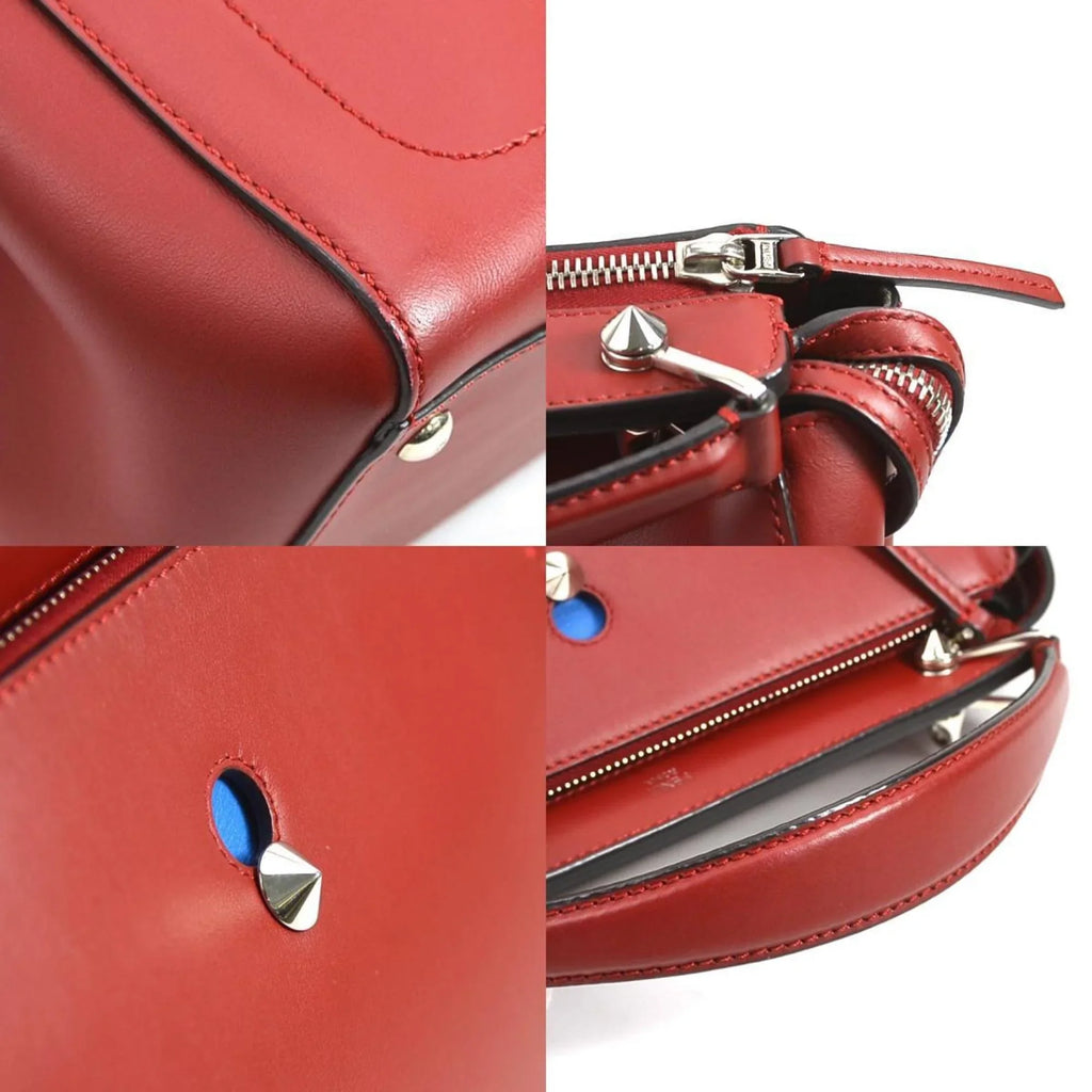 com e55932a ladies Fendi bag leather shoulder red dot (Good) FENDI handbag silver Pre-Owned