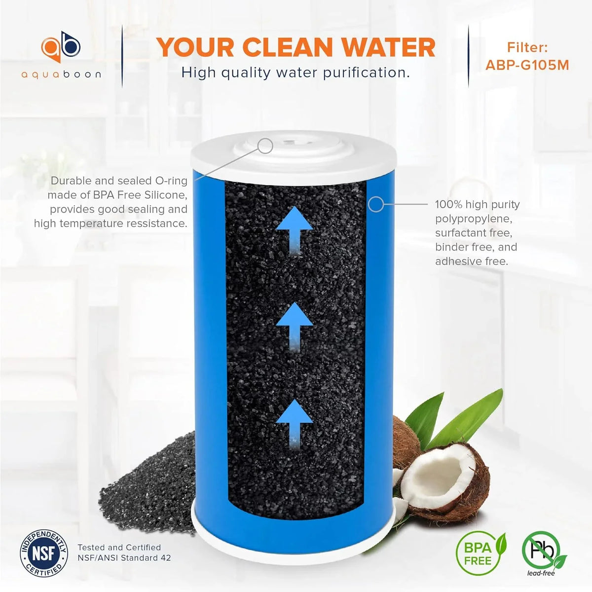Granular Coconut 12-Pack House 4.5" (GAC) X emium Carbon Cartridge Water Shell 10" Replacement Whole 5 Micron Filter Activated