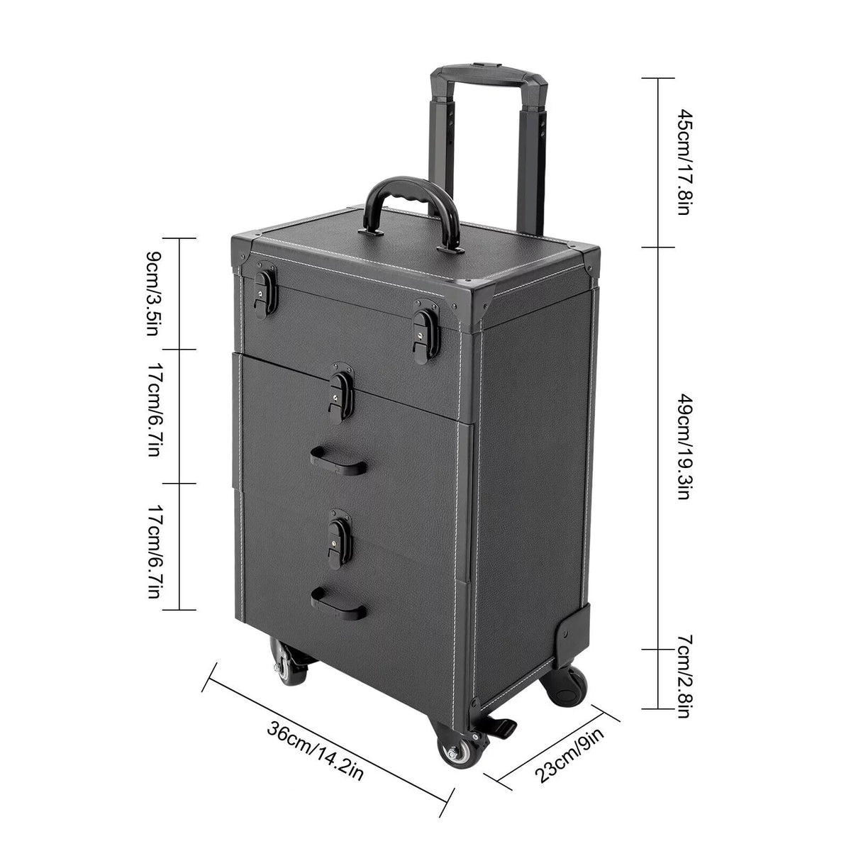 Luggage Case Miumaeov Storage Nail Polish Organizer Box Cosmetic Professional Train Rolling Makeup Trolley