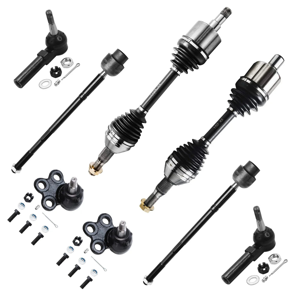 LaCrosse Century Tie Kit Chevy Regal - Joints CV Front Axle Inner Intrigue, Allure Outer Axles Monte Shafts for Impala 2 CV 2 Lower Buick Axle & Ball Prix Detroit Carlo 4 Grand Rods Olds Pontiac